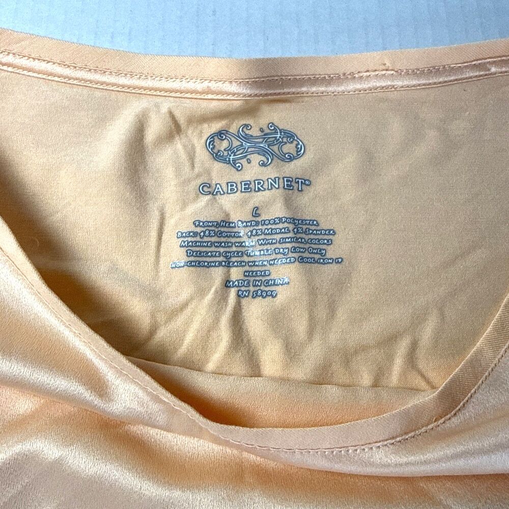 NEW Cabernet 2 Piece Pajama Set Size Large Satin Loungewear Pants PINK/Peach - Picture 3 of 7